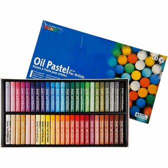 Oliekrijt - Diverse Kleuren - Oliepastel - Oliekrijtjes - Waxpastels - Vette Krijtjes - Kleuren - Tekenen - Schilderen - Mungyo Oil Pastels - Hoge Pigmentconcentratie - 48 Stuks