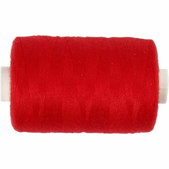 Naaigaren Rood - Kwalitatief Polyester Draad - Geschikt voor Stikwerk, Handwerken &amp; DIY Creaties - Machinewasbaar &amp; Kleurvast - 1000 m - 1 Rol
