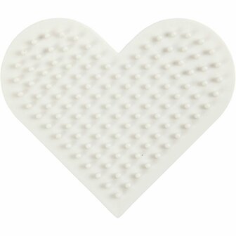 NABBI BioBeads Grondplaat Strijkkralen - Onderplaat - Strijkkralenvormen - Strijkkralenbord - Kralen Ontwerpplaat - Klein Hart - 7x8,5 cm - 1 Stuk