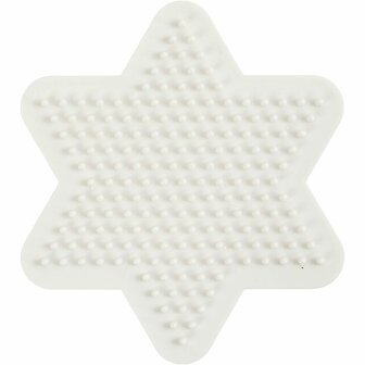 NABBI BioBeads Grondplaat Strijkkralen - Onderplaat - Strijkkralenvormen - Strijkkralenbord - Kralen Ontwerpplaat - Ster - 9,8x9,8 cm - 1 Stuk