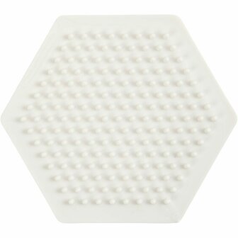 NABBI BioBeads Grondplaat Strijkkralen - Onderplaat - Strijkkralenvormen - Strijkkralenbord - Kralen Ontwerpplaat - Zeskant - 8,5x8,5 cm - 1 Stuk