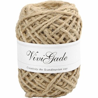 Natuurlijk Hennep Touw - Naturel Kleur - Hoge Kwaliteit &amp; Biologisch - Geschikt voor Creatieve DIY Projecten &amp; Tuindecoratie - 1-2 mm Dikte - 30 m - 1 Rol