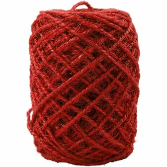 Natuurlijk hennep - Rood henneptouw - DIY projecten - Touw decoratie - Knutselen met hennep - Creatief hennepgebruik - 1-2 mm dik - 150 meter