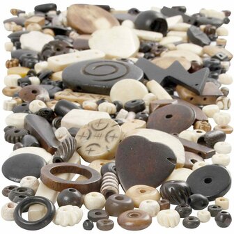 Natuurlijke Mix - Decoratieve Mix Voor Hobby - DIY Natuurmateriaal - Creatieve Mix Voor Projecten - Afmetingen 5-30mm - Gatgrootte 1-2mm - Gewicht 300gr