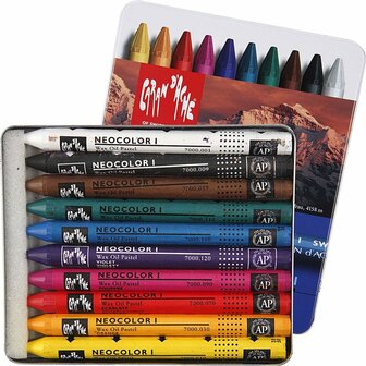 Neocolor I, diverse kleuren, L: 10 cm, dikte 8 mm, 10 stuk