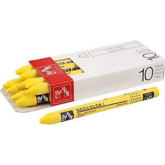 Neocolor I, yellow (010), L: 10 cm, dikte 8 mm, 10 stuk/ 1 doos