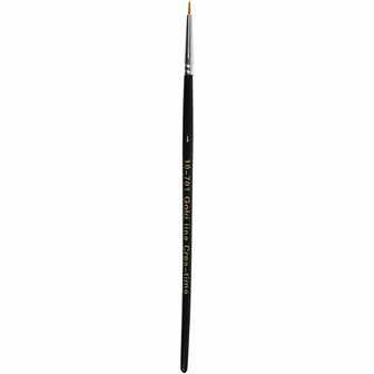 Gold Line Penselen - Professionele Verfkwasten - Nylon Haren - Acryl, Olieverf, Waterverf - Kwastenset - Kunstschilders Penselen - Rond Penseel - Afm. 1 - 17cm - 3mm - 12 Stuks