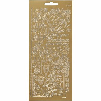 Stickers Goud - Sterren Stickers - Gouden Decoratie Stickervellen - Zelfklevende Plakstickers - Feestelijke DIY Versiering - 10x24 cm