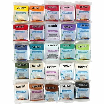 Cernit Boetseerklei - Modellering Klei - Kneedbare Klei - Ovenhardende Klei - Zelfhardende Klei - Porseleinlook - Luchtdrogende Klei - Diverse Kleuren Set - 25x56 Gram
