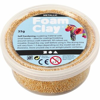 Foam Clay - Zelfhardende Klei - Goud Metallic - Kleien, Spelen - 35gr - Foam Clay - 1 stuk