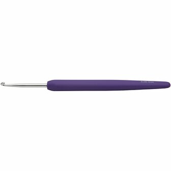 Haaknaalden Paars - Ergonomische Haaknaald - Brei- &amp; Haakaccessoires - Kunststof Haaknaald - Haaknaald Voor Amigurumi - Lichtgewicht Haaknaald - Anti-Slip Handvat - L 13,3 cm - 3 mm - 1 Stuk
