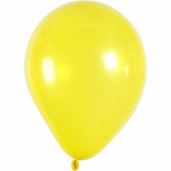 Ballonnen, geel, Set met 10 ballonnen, d: 23 cm, 10 stuk/ 1 doos