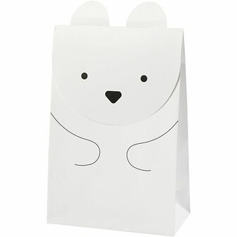 Papieren zakken wit - Cadeauzakken papier - Witte papieren zakken - DIY cadeauverpakkingen - Kleine papieren zakjes - Inpakzakken wit - 6x12x18 cm - 6 stuks