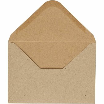 Enveloppen - Kraft Bruin - Naturel - 11,5x16cm - A6 - 110 gram - Happy Moments - 10 stuks