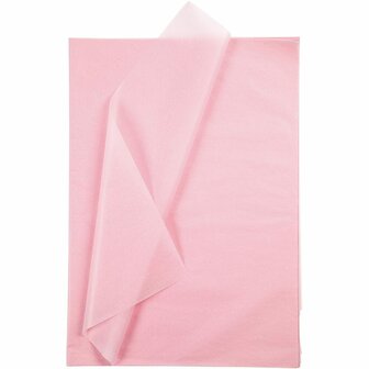 Tissuepapier Lichtroze - Zijdepapier - Crepepapier - Vloeipapier - Inpakken - Decoreren - Knutselen - 50x70 cm - 14 gram - 10 vellen