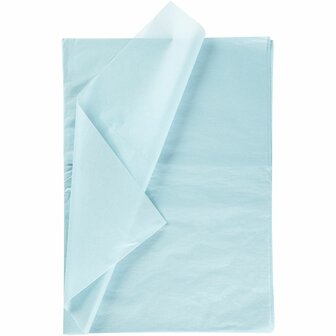 Tissuepapier Lichtblauw - Zijdepapier - Crepepapier - Vloeipapier - Inpakken - Decoreren - Knutselen - 50x70 cm - 14 gram - 10 vellen