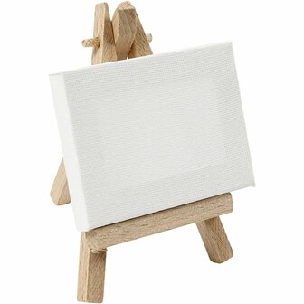 Canvas Gespannen Kleine Schildersezel - Mini Schilderdoek - Klein Gespannen Canvas - Canvasdoekje - Wit Schildercanvas - Klein Schilderijtje Maken - Schilderpaneeltje -  8 x 6 x 1 cm - 1 Stuk
