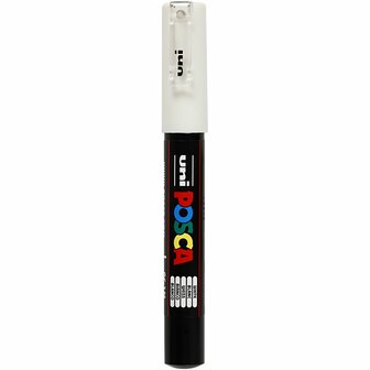 Krijtstift - Fineliner - Universele Marker - 1 Wit - Uni Posca Marker - PC-1M - 0,7mm - 1 stuk