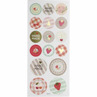 Stickers Handmade - DIY Zelfklevende Stickers - Mat Papier - Met Goudfolie Details - Ideaal Voor Scrapbooking, Kaarten &amp; Creatieve Decoratie - 10x23 cm - 1 Set