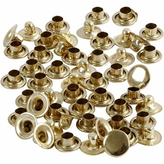 Rivets - Koperkleurige Splitpennen - Holnietjes - Metaal Rivets - DIY Rivets - Decoratieve Studs - Diameter 7 mm - Set van 50 Stuks - Voor Leerbewerking