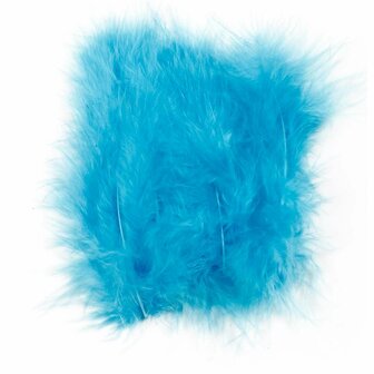 Kalkoenveren - Home deco - Kalkoenveren - Veren - Turquoise - 5-18cm - Creotime - 15 Stuks