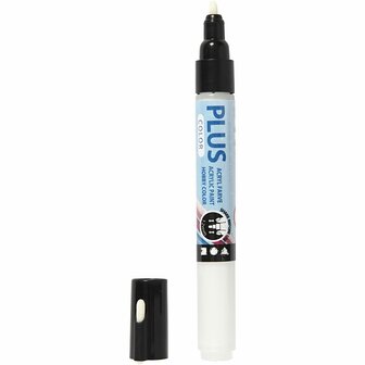 Acrylstift Off-white - Acrylmarker - Verfstift - Multi Stift - Waterbasis Tekenstift - Stift Steen Papier Canvas Glas Porselein Plastic Hout Karton Metaal - Off-White - Lijndikte 1-2mm - Plus Color