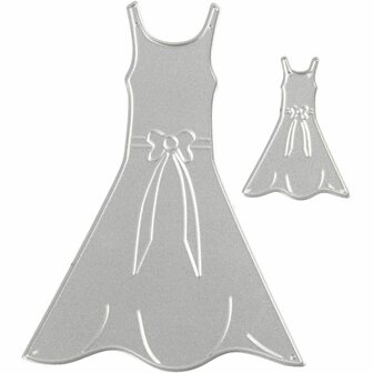 Stans- en embossing mallen, jurk, afm 27x35+26x90 mm, 1 stuk