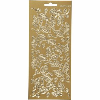 Stickers - goud - bladeren - 10x23 cm