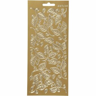 Stickers - Goud - Bladeren - Decoratieve Stickerbladeren - Zelfklevend voor Scrapbooking - Kaarten Maken en Decoreren - DIY Hobby Stickers - Afmetingen 10x23 cm