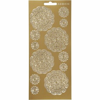 Stickers - goud - bloemen - 10x23 cm