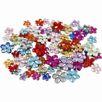 Strasstenen, diverse kleuren, d 6+10+12 mm, 252 stuk/ 1 doos