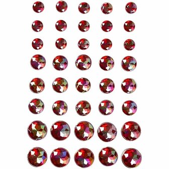 Vivi Gade Strikken - Rode Glitter Strikken - Zelfklevende Papier Strikken Voor Decoratie - 31x85 mm - 4 Stuks
