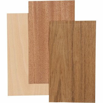 Bamboe Fineer - Hout Fineer - Beuken Eiken Mahonie - Decoratie Fineer - Afm: 12x22cm - Dikte: 0,75mm - 3 vellen