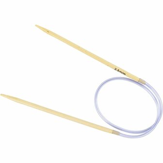 Rond Breinaalden - Flexibele Bamboe Breinaalden - Handwerk Naalden - DIY Breiprojecten - Breiaccessoires - Dikte 3,5 mm - Lengte 40 cm - Comfort Grip - 1 Paar