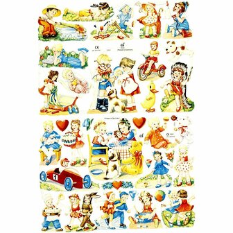 Vintage Plaatjes - Retro Kinderillustraties - DIY Scrapbook Decoratie - Po&euml;zie Album Knipplaatjes - Creatieve Hobbybeelden - 16,5x23,5 cm - 2 vellen