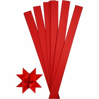 Vlechtstroken - Rood Papierstroken - DIY Papier Vlechtdecoratie Voor Creatieve Projecten - Afmetingen 73x11,5 cm - Breedte 25 mm - Set van 100 stuks