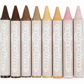 Waskrijt - Tekenkrijt - Pastelkrijt Naturel Kleuren - Schilderkrijt DIY - Diameter 15mm - 8 Stuks