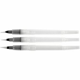 Watertank Penselen Set van 3 (S, M, L) - Perfect voor Aquarelverf en Creatieve Projecten - 10 m