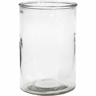 Waxinelicht Glazen Houder - Cilindrisch Waxinelichtglas - Transparant Glas voor Kaarsdecoratie - Geschikt voor DIY Versiering - 14,5 cm Hoog - 10 cm Diameter - 6 Stuks
