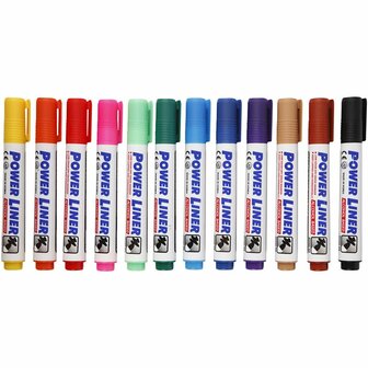 Whiteboard stiften, diverse kleuren, lijndikte 4 mm, 12 stuk/ 1 doos