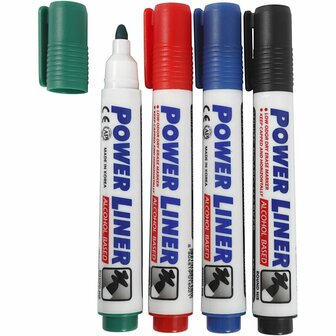 Whiteboard Stiften - Hobby Whiteboard Markers - Kleurenset Voor Schrijven - Voor Whiteboards En Knutselen - DIY Markers Met Lijndikte 4mm - Set van 4 Stuks