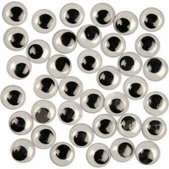 Wiebelogen - Bewegende Ogen Voor Knutselen - Zwart-Witte Wiebelogen Voor Decoratie - Diameter 10 mm - 2x1000 Stuks
