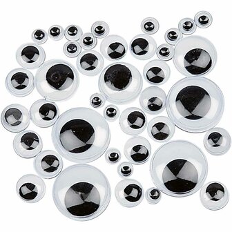 Wiebelogen - Hobby Wiebelogen - Knutselogen - Voor Creatieve Projecten - Diverse Groottes (4-20 mm) - DIY Ogen Voor Figuren - Voor Kinderkunst - Set van 1100 Stuks