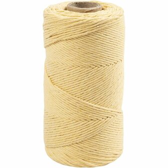 Macram&eacute; koord - lichtgeel - L: 198 m - d 2 mm - 330 gr