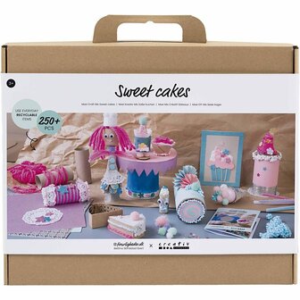 Knutselpakket - Knutselbox - Creatieve Box - Knutselmateriaal - Hobbyset - DIY - Kinderen - Strass, Pijpenragers, Pompoms, Silk &amp; Foam Clay, Eva Foam - Lekkere Taarten