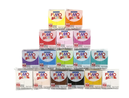 FIMO&reg; Kids Boetseerklei - Zachte en Veilige Kinderklei - DIY Klei in Diverse Kleuren - Geschikt Voor Creatieve Projecten en Speelplezier - 42 g per pakje - 32 stuks