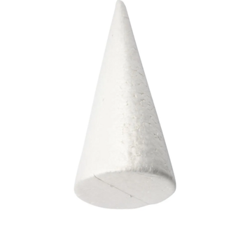 Piepschuim Kegel - Kegelvormig Figuur - Styropor Kegels - Kegelvorm Piepschuim - Puntvorm Voor Decoratie, Knutselen En Versieren - Kerstboom Vorm - Wit - Hoogte: 35cm - Dia: 16cm - 1 Stuk