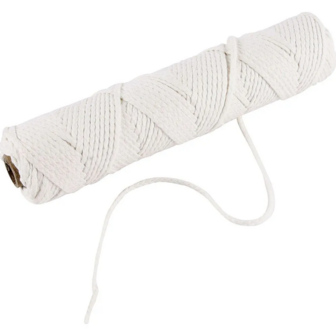 Kaarsenlont - Lont - Kaarsen Maken Lont - Kaarsenkoord - Wick - Vezeldraad - Brandkoord - Platte Lont - Naturel - 80 m - 100 gr - 1 Rol