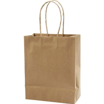 Papieren Zakken - Papieren Tas - Bruin - DIY Cadeauverpakking - Hobby Papieren Tassen Voor Decoratie - Formaat 23x18x9cm - Gewicht 125gr - Set Van 10 Stuks