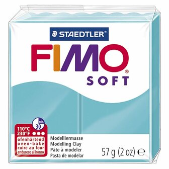 FIMO Soft Boetseerklei Pepermunt - Ovenhardende klei - Hobbyklei - Knutselklei - Staedtler FIMO soft - Klaar voor gebruik - Zacht en glad - Mintgroene Klei - 57gram